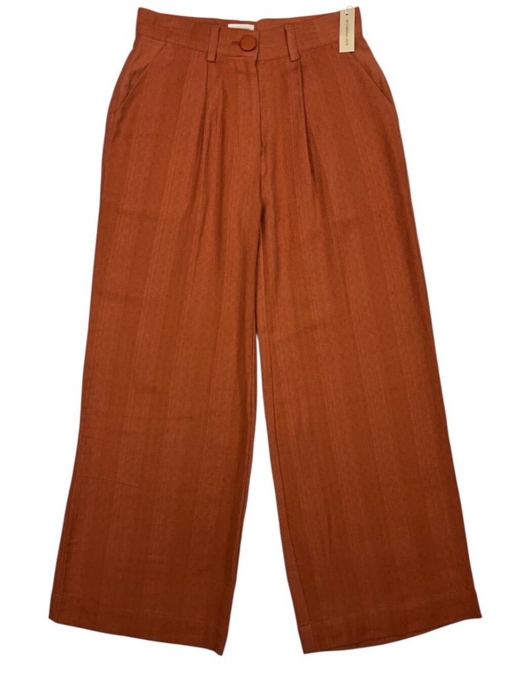 By SABRINA JADE The Mila Pant L Orange Wide Leg High Rise Organic Cotton